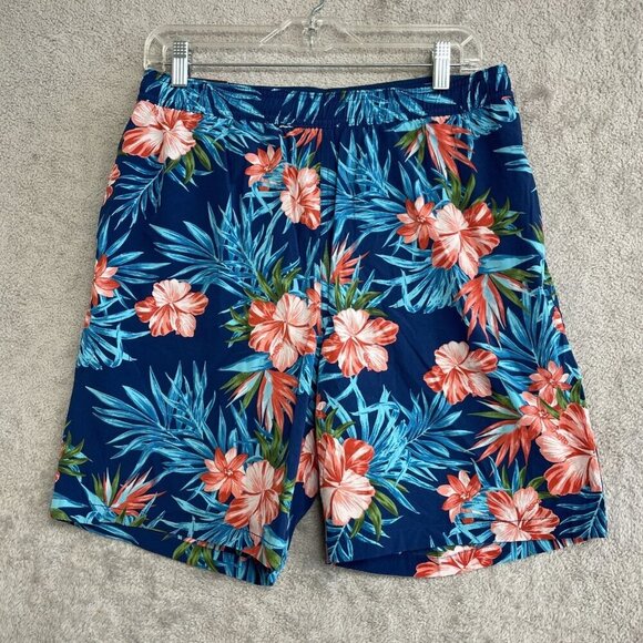 NEW Kirkland Signature Men's M Swim Shorts Stretch Floral Hawaiian - Picture 2 of 7